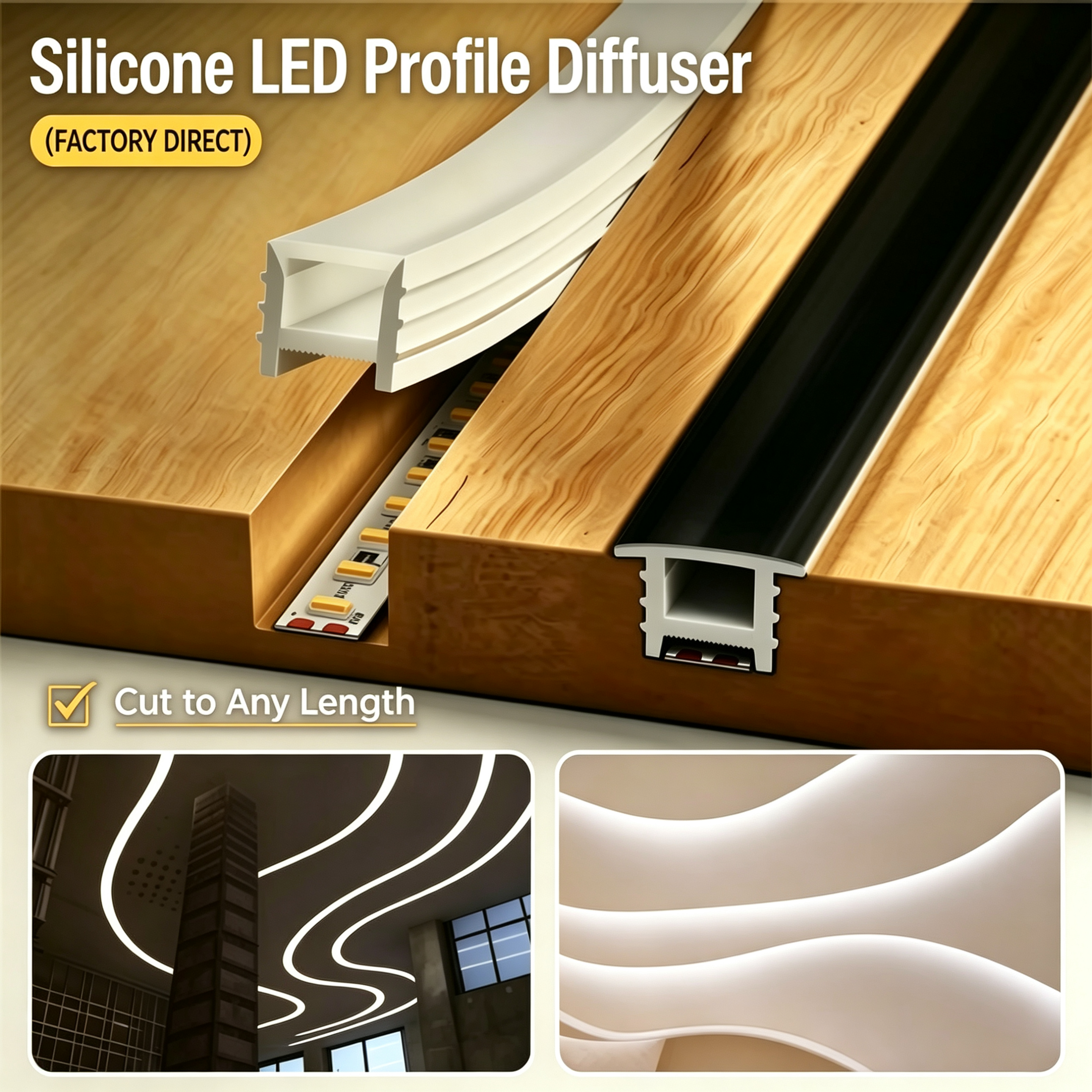 Diffusion Material Roll - Flexible Silicone LED Channel Profile with