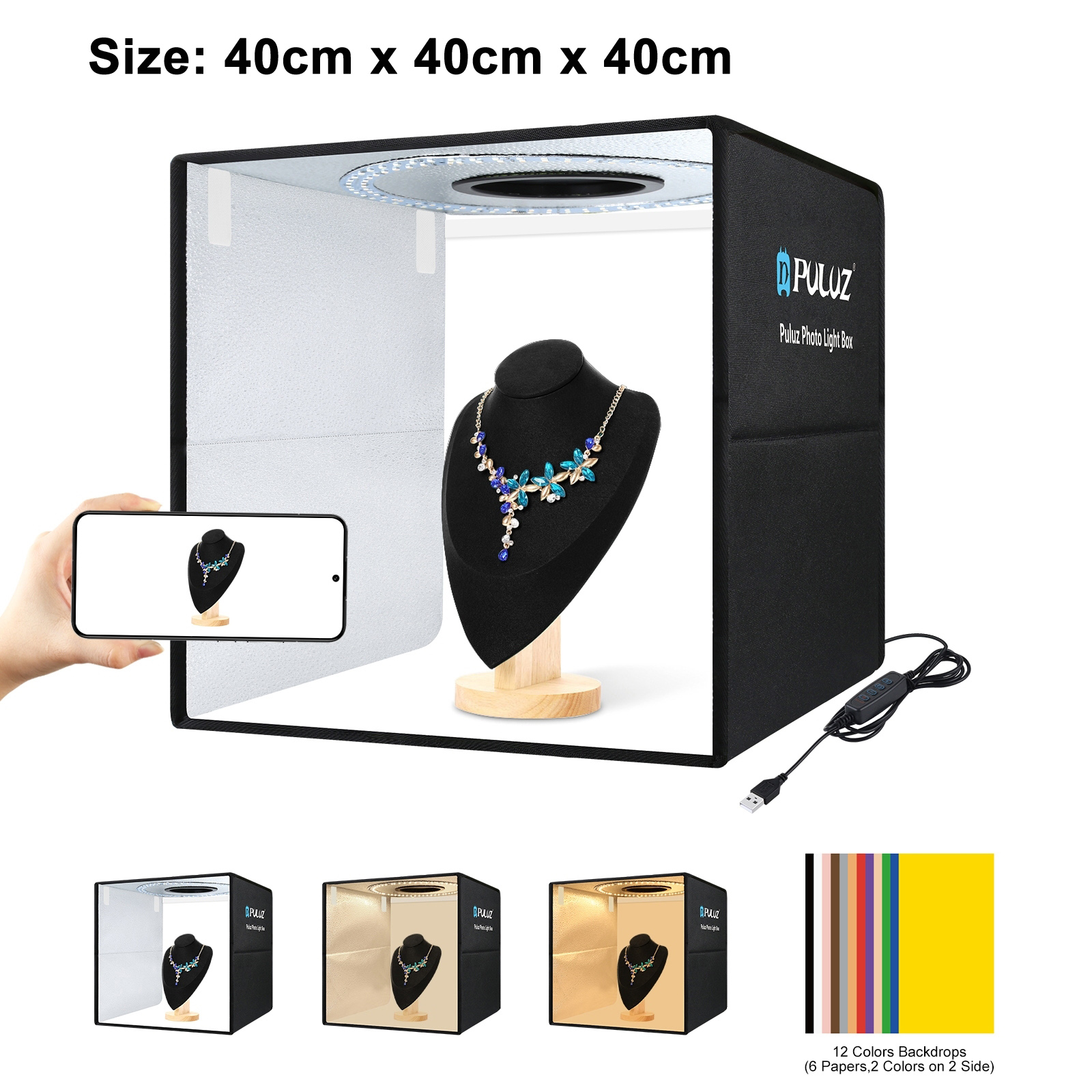 Photography Lighting Case - PULUZ 40cm Folding Portable Ring Light
