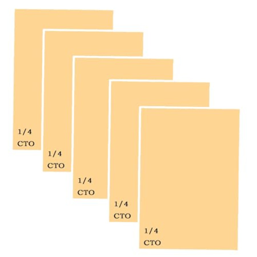 Photography Lighting Gel - 5 Packs 1/4 CTO Light Gels