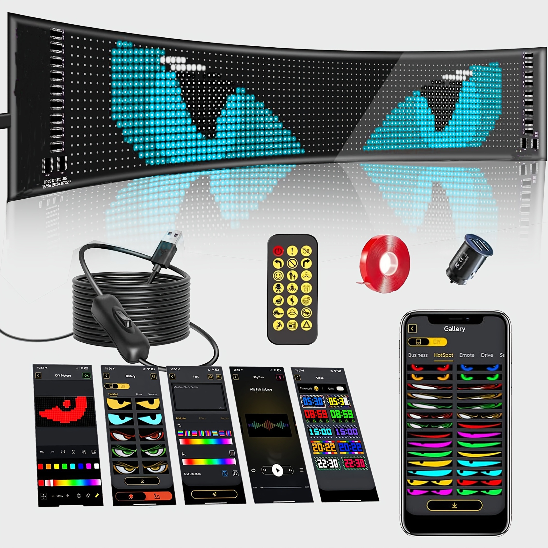 Video Light Panel Led - Smart Car LED Display Programmable Scrolling