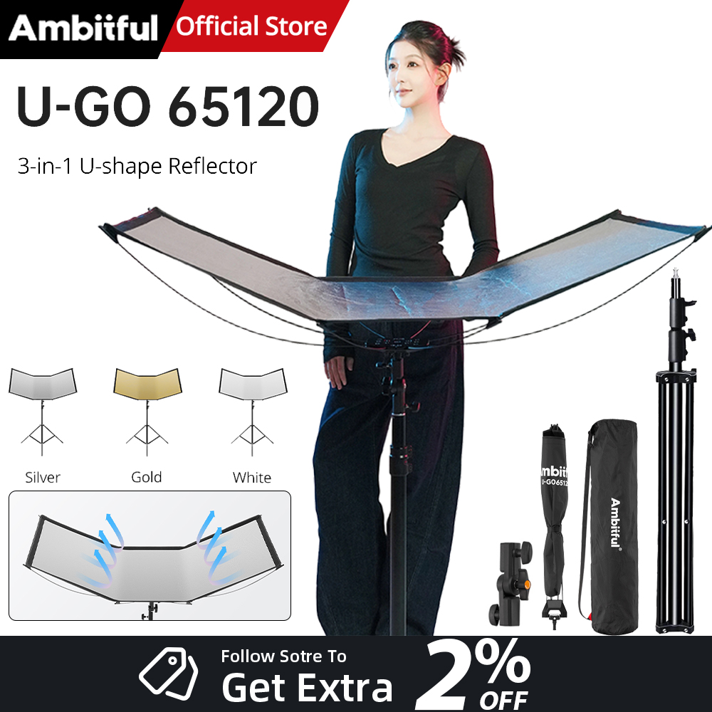 Light Stand Sandbag - AMBITFUL 3in1 U-Type Light Diffuser Reflector