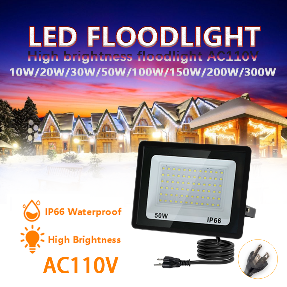 Photography Lighting Uk - LED FloodLight With Plug Outdoor AC110V