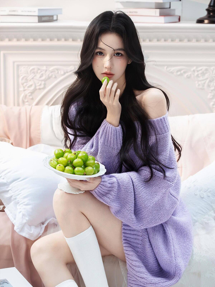 Photography Lighting System - Autumn Winter Purple Sweater Oxygen Feel