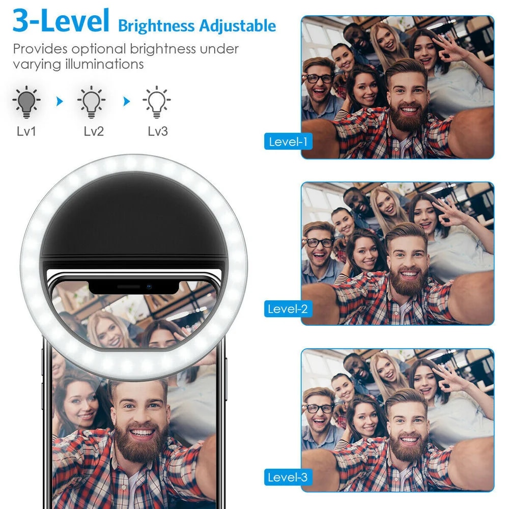USB Rechargeable LED Selfie Ri - Photography Lighting Effects incelemesi ve fiyatı