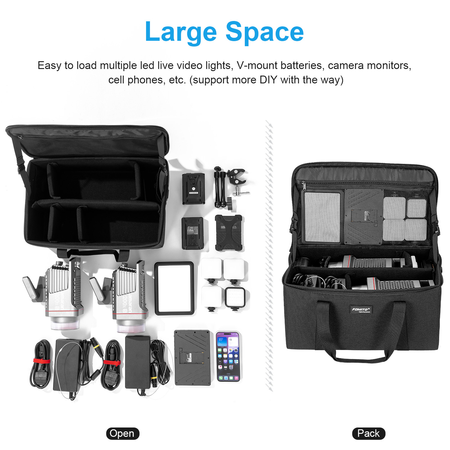 FOMITO Camera Bag Crossbody Sh - Photography Lighting Case incelemesi ve fiyatı