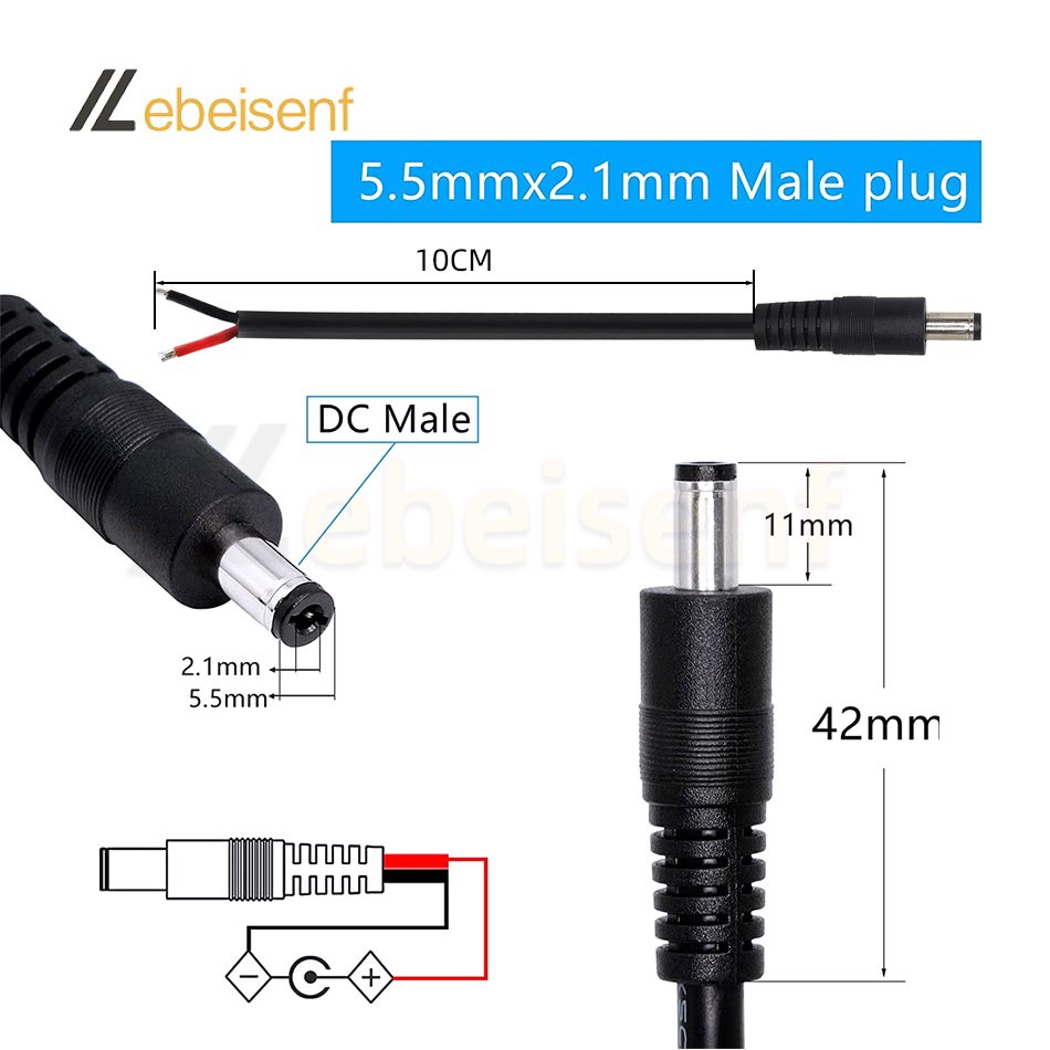 5/10 Pcs 5.5x2.1 Plug DC Male  - Photography Led Lighting Kit incelemesi ve fiyatı
