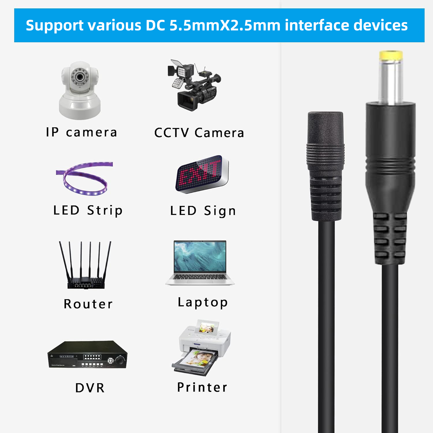 DC Power Connector Plug Cable  - Photography Led Lighting Kit incelemesi ve fiyatı