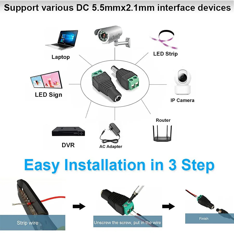 5pairs DC 12V Female And Male  - Photography Led Lighting Kit incelemesi ve fiyatı